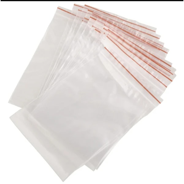 100 stk. i pakken - 6x8 cm Ziplock-pose/Ziplock-pose/Transparent Z