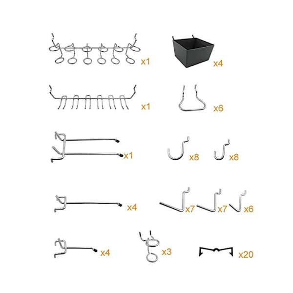 80 st Pegboard-krokar Assortment Hem Butik Förvaringskrokar Peg