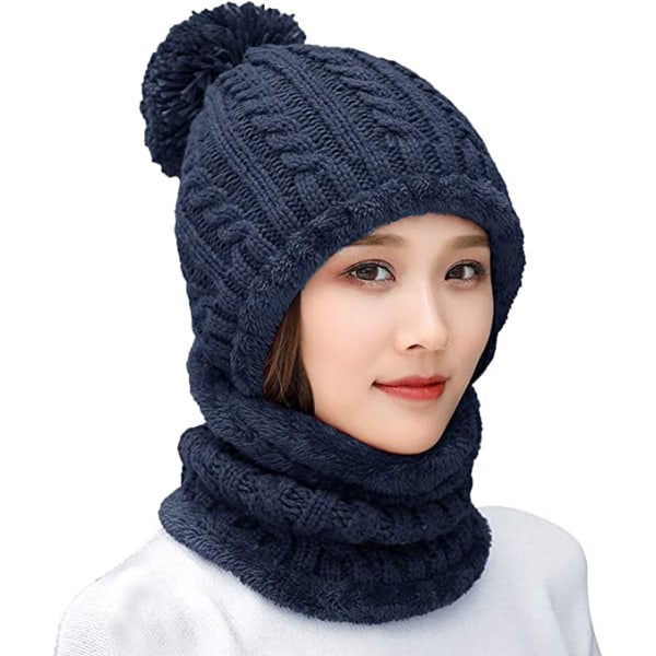 Naisten talvinen monikäyttöinen hattuhuivi yksiosainen kuulosuojaus
