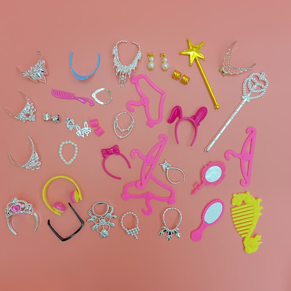 30 stk 30cm/11 tommers barbie utkledning krone halskjede ørepynt