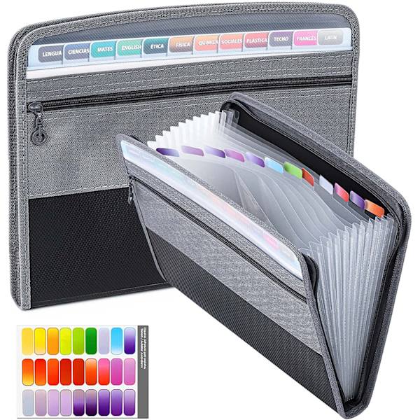 A4-mapp med 13 fack, A4-plastmapp med