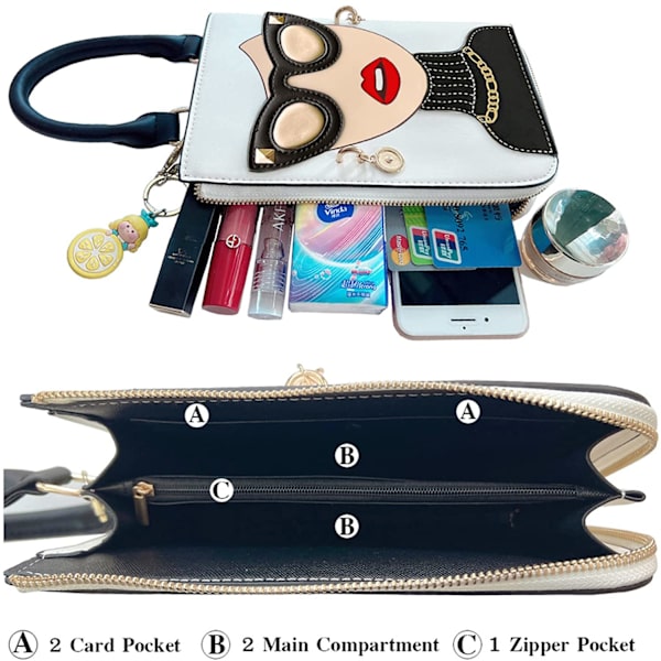 Nyhed 3D Dame Designer Læder Håndtaske Skuldertaske Crossbody