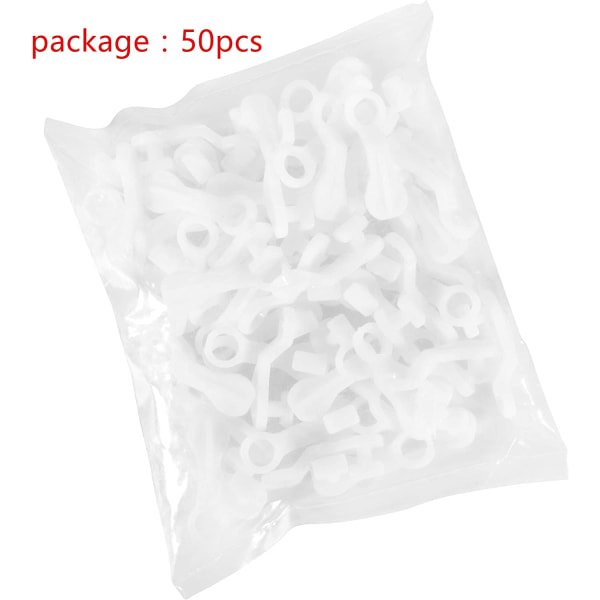Glider kroge Hvid plastik gardin kroge, pakke med 50 stk