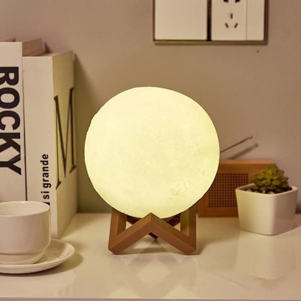 3D Månelys 1 stk, LED Månelys Touch 3 farver, 15cm/5,9 tommer