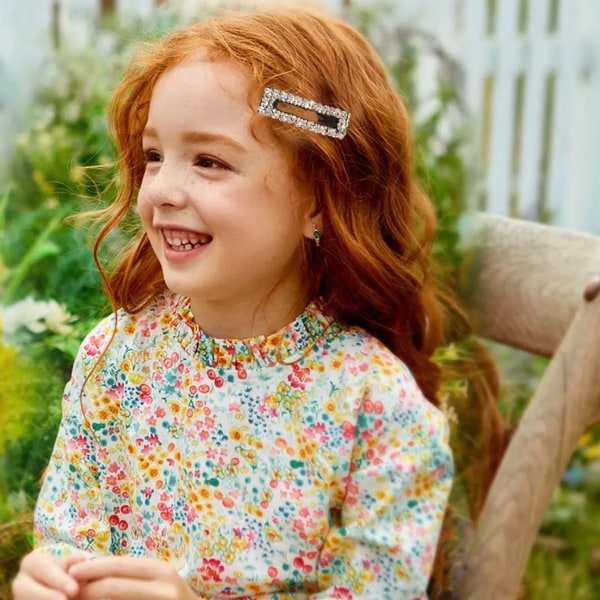 Rektangulære glitrende AB-krystallhårklips, fasjonable store hårspenner