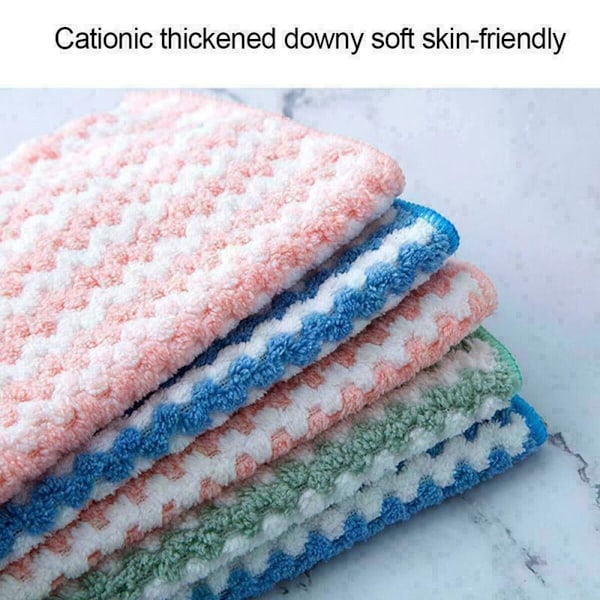 5PCS Mikrofiber Rengjøringsklut Rag Håndkle Skurepute Retter