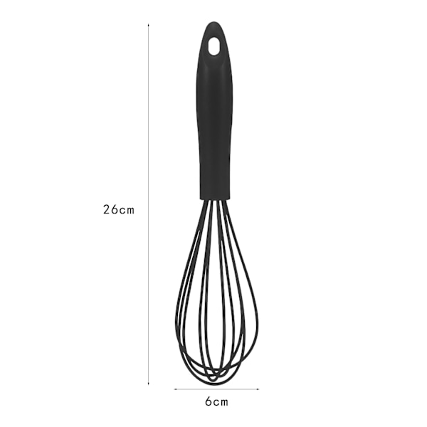 Silikon eggbeater (svart) manuell rører