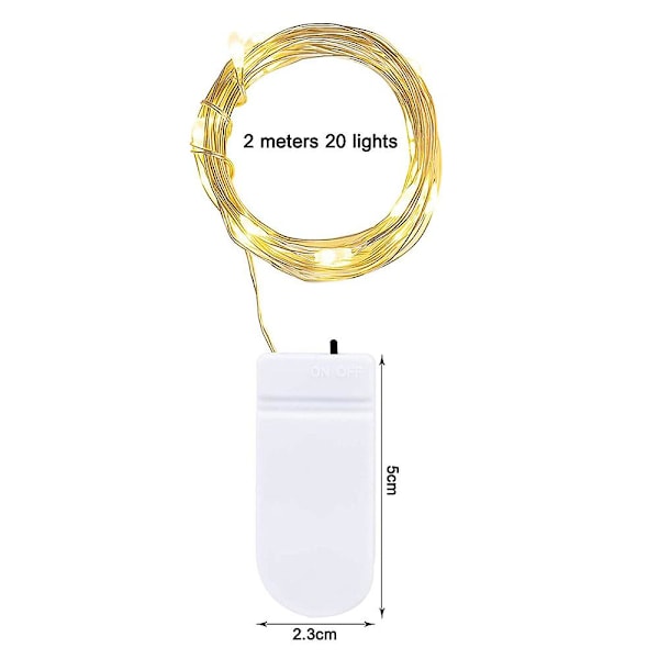 16-delad LED-lampsträng 2M/20 LED-lampa används för bröllop