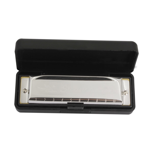 Harmonica 10 huller 20 melodier Mouth Organ Blues Deluxe Harmonica,