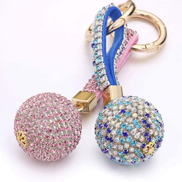 Nyckelring med kristallkula, Bling Rhinestone Pendant Keyring Charms Nyckelring för handväska, bilnyckelhållare, AB-färg