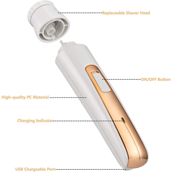 Gull - 4 i 1 elektrisk barbermaskin for kvinner, oppladbar USB, 1 stk F