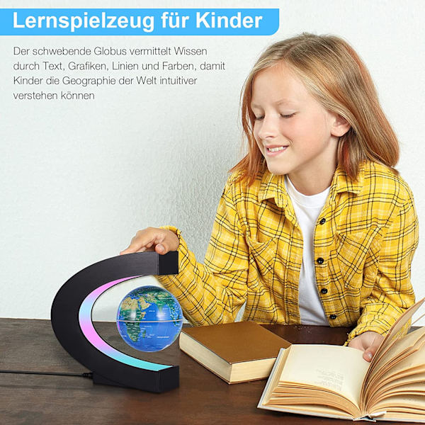 Flydende lysende globus, magnetisk levitation globus, interaktiv Ea