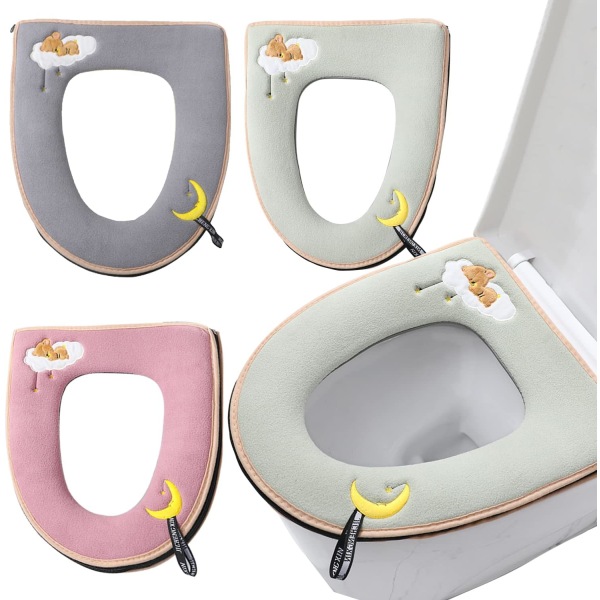 Plush Toalettlock, 3-pack Universal Tvättad Toalettlock Toalettlockskudde WC Toalettlock för Kvinnor, Expecta