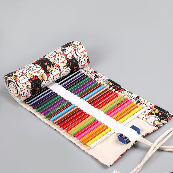 Rull opp blyantveske for 36 fargeblyanter Canvas Organizer Bags