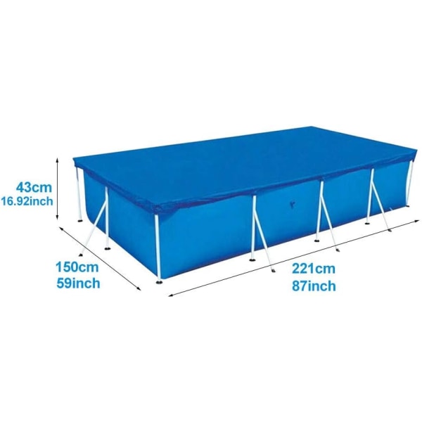Rektangulärt Rörformigt Poolskydd, Rektangulärt Poolskydd, 220X150CM