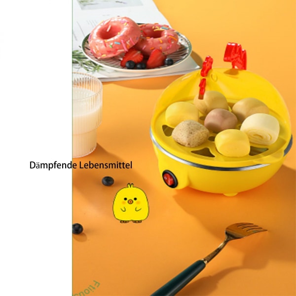 Mini äggkokare Frukostmaskin, Äggångare, Små köksapparater, Enknappsomkopplare, Automatisk avstängning, Hem, Trycktyp, Rostfri uppvärmningsplatta, Livsmedelskvalitet PP-plast