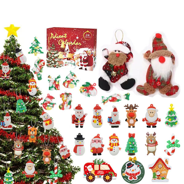 Adventskalender för Barn, DIY Adventskalender Blind Box, Jul Blind Box, 24 Dagar Jul Nedräkningskalendrar Style 31