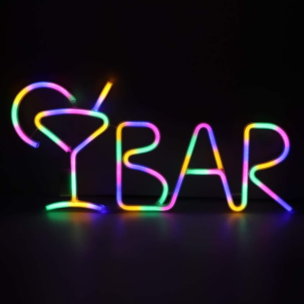 Fargerik - LED Neon Bar-bokstaver Dekorativt lysskilt