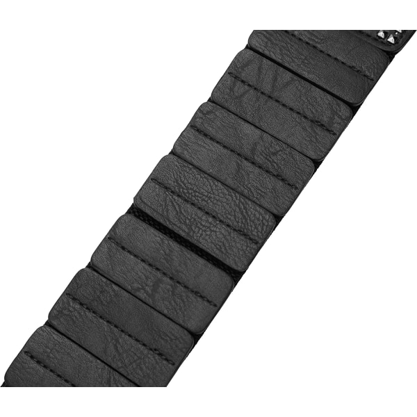 Bredt elastisk strækbart metal med krog- og løkkebælte, sort