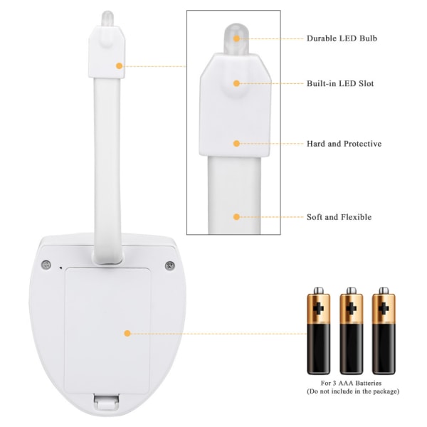 Toalettlys med bevegelsessensor, nattlys til toalett, 1 pakke, 8 farger