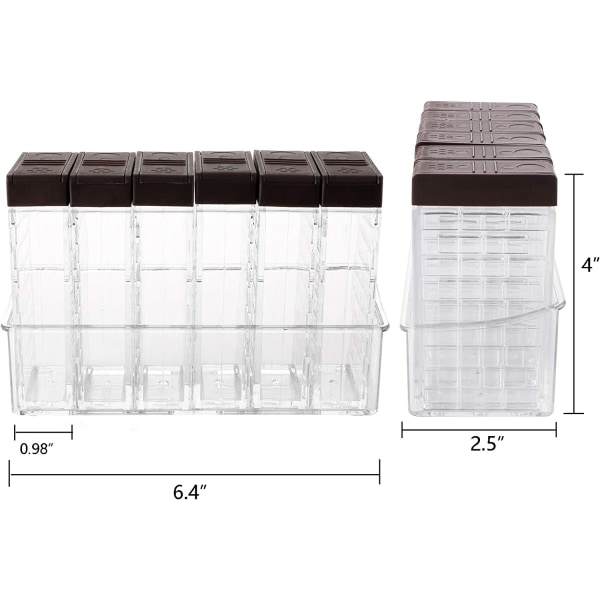 12 kpl Spice Shaker Purkit, Maustelaatikko kannella Set Pla