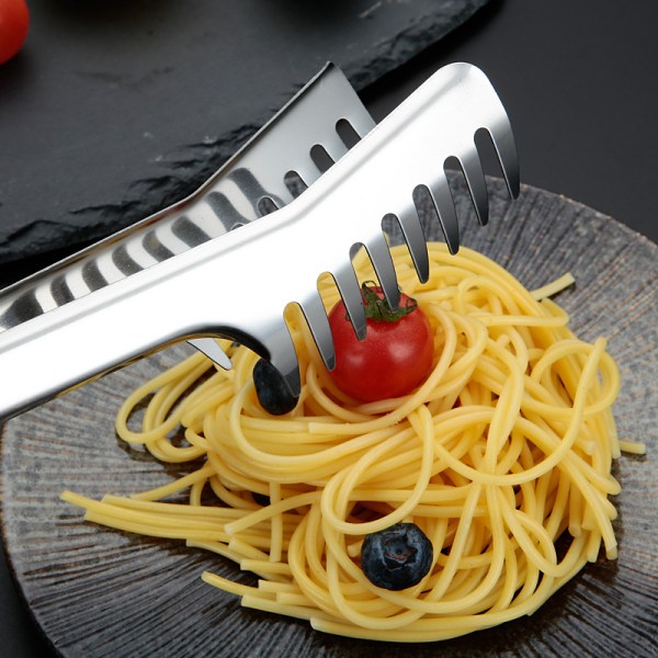 Spaghetti Tang Rustfrit Stål Sølv