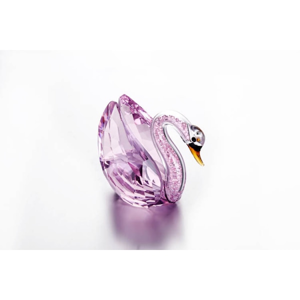 Rosa söt svan kristallfigurer glasprydnadssamling D