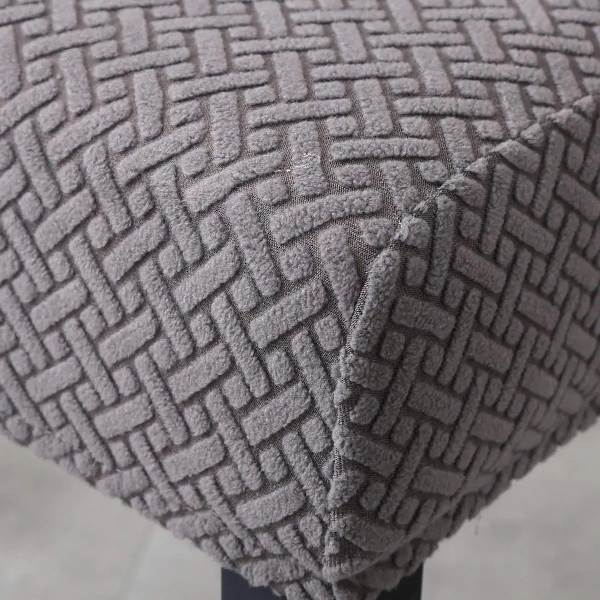 Pitkä ruudullinen jacquard-keskituolinpäällinen yksivärinen joustava