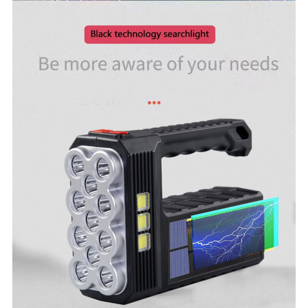 Udendørs Camping Mini Sol Hånd LED Lommelygte USB Oplader B