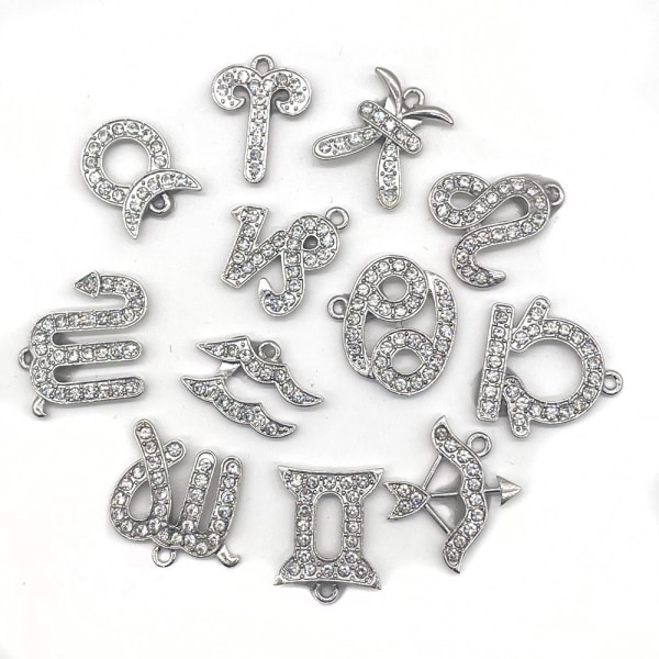 12 stk 3D Clog Sandaler Ornamenter (tolv stjernetegn), Sko C