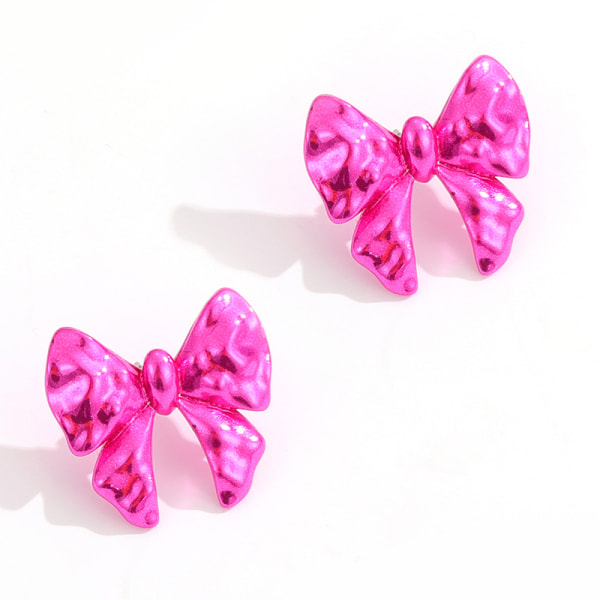 2 par farve metal blomstersløjfe Barbie pudder øreringe til