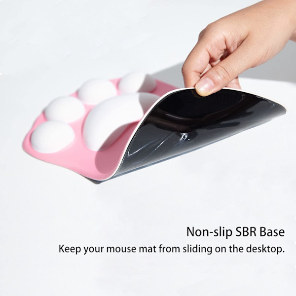 Musematte med håndleddsstøtte, ergonomisk musematte, Kawaii kattemus