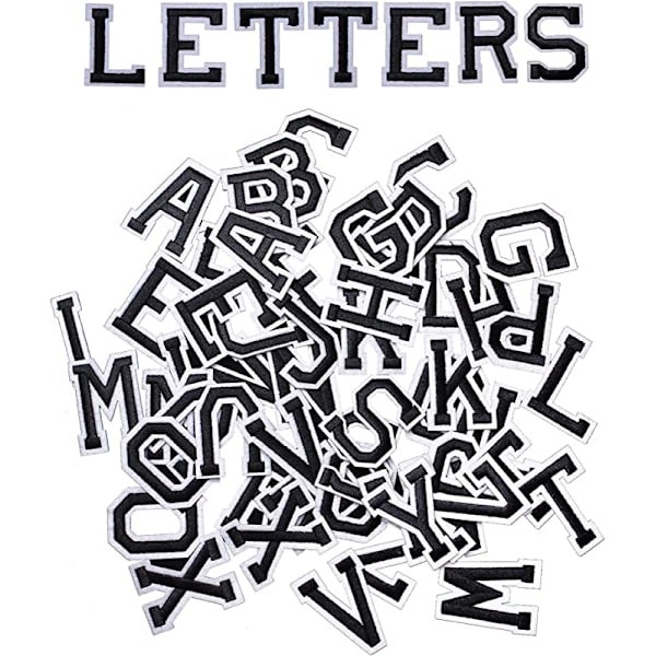 Alphabet Tøj Stryge-på Patches (2-pak), 52 Bogstaver A til Z, B