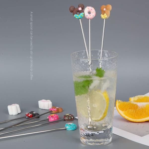 Set med 8 rostfria cocktailpinnar 8 tum Donut-form fo