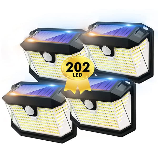 Solcelle Utelys, 【Slitesterk Vanntett Versjon】202 LED Solcelle Li