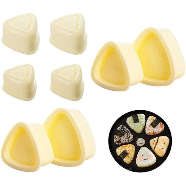 (Gul)Sushi-form, 4 stk trekant sushi onigiri-form, Kawaii Oni