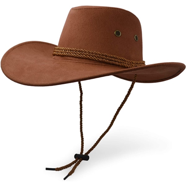 Cowboy Hat, Faux Suede Felt Sun Hat Western Travel Hat Outdoor S