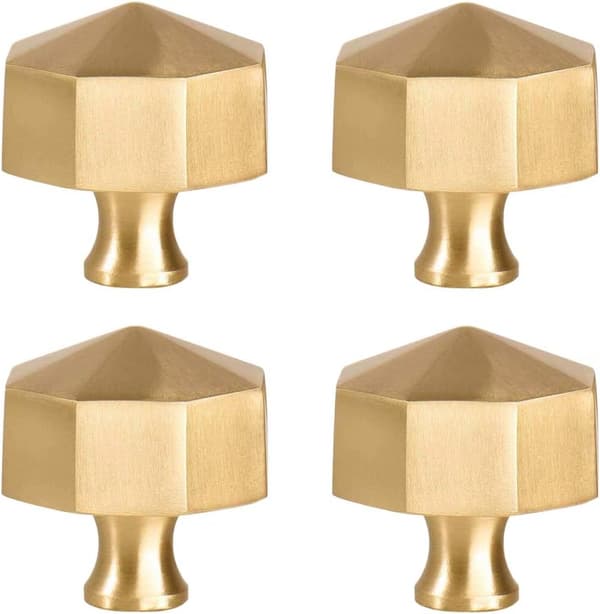 Massive Messing Knapper, Smukke Børstet Guld Køkkenskab Knapper
