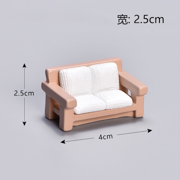 18 mini sofa seng, tebord, mini landskap, bonsai, kjøtt eller