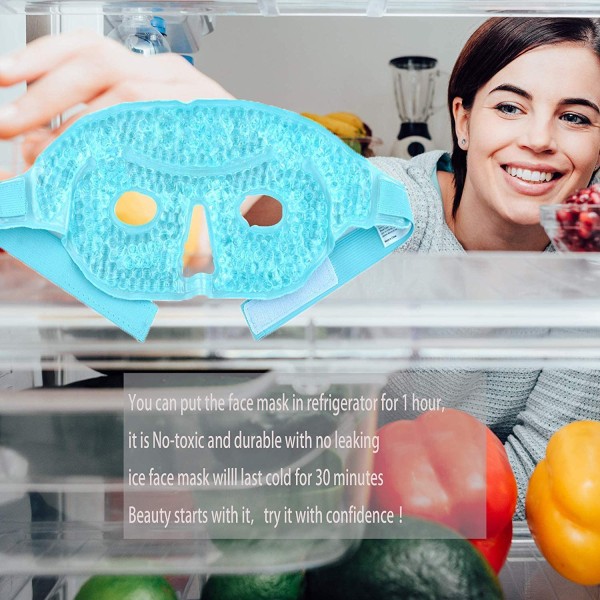 Ismask/ögonmask för kvinnor och män, uppvärmd varm kylande återanvändbar Ge