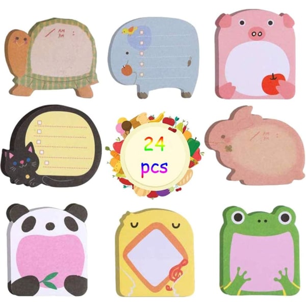 Mini Sticky Notes, 24 Pack Färgade Sticky Notes, Kylskåps Sticky
