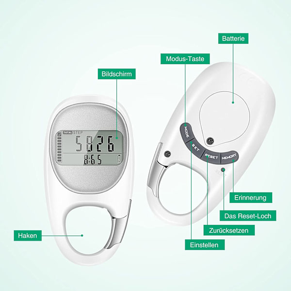 Digital skridttæller (tilfældig farve), bærbar fitness tracker