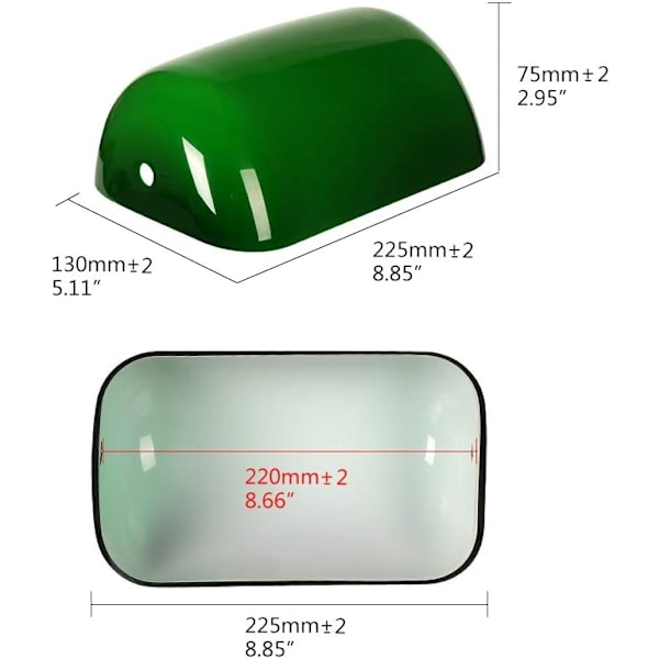 Reservedel i glas til banklampe (grøn)