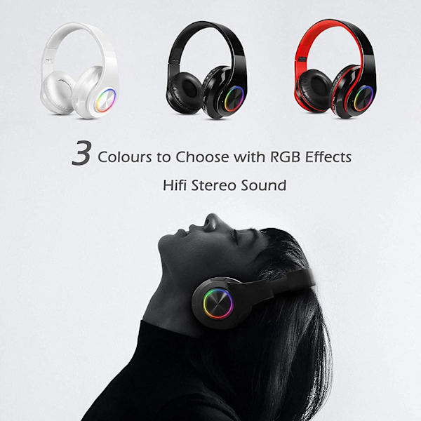 Trådløst Bluetooth-headset med innebygd mikrofon FM-modus, 20 timers flaggermus