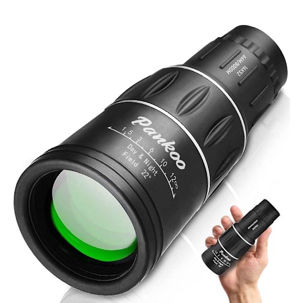 16 x 52 Monokular HD Mini Teleskop Spotting Scope Dobbelt Optisk Linse Grøn Armoring/Grøn Armoring Ideel til Golf, Camping