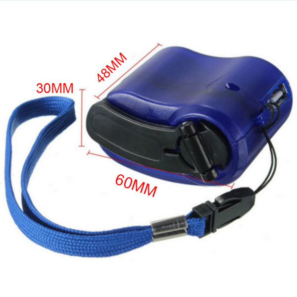 Blå Mobiltelefon Power USB Handvevladdare