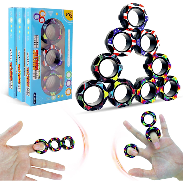 9 stk Magnetringe Fingerlegetøj Fidget Magisk Ring til Mand Kvinde T f4d1 |  Fyndiq