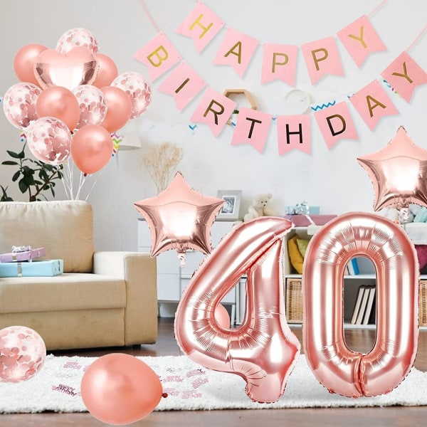 40-vuotissyntymäpäivä, 40-vuotissyntymäpäivän koristelu, 40 ilmapallon koristelu,