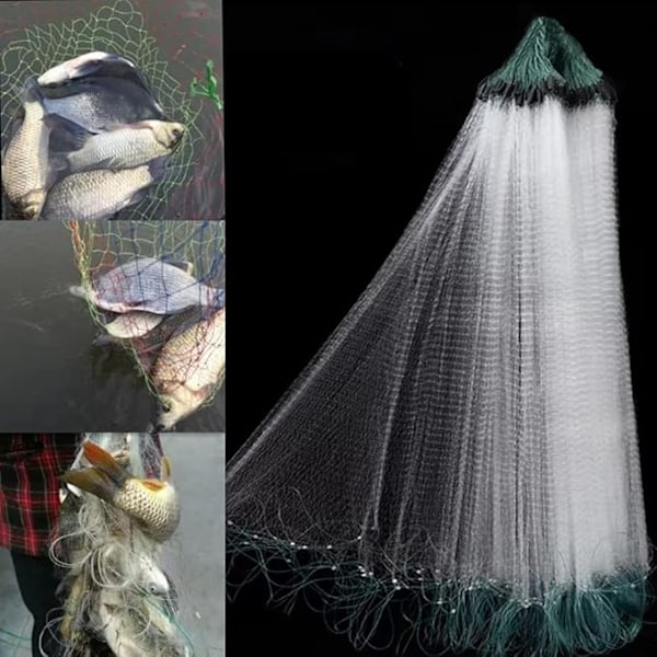 Fiskfälla Vikbart Fisknät, 1m x 30m Fisknät med Flöte Småmaskigt Monofilament Fiskfälla (1 Maskfinger)