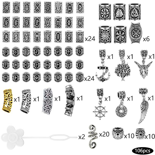 106-dels Set med Hårtillbehör i Aluminiumfolie